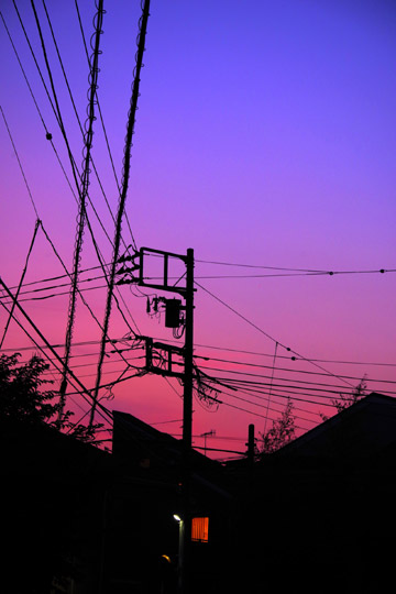 今夕は西空が少し焼けました。