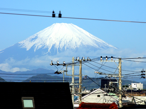 電線富士がきれいです。