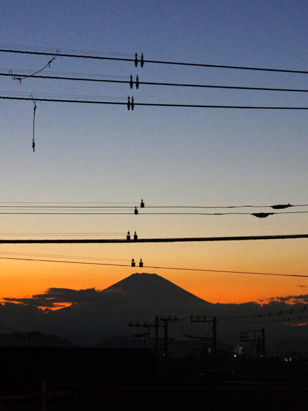 夕富士がきれいです。