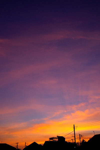 今日の夕暮れです。