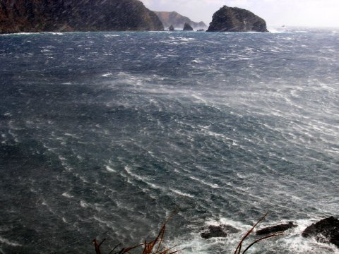 ある日の海3　「波に襲わる」