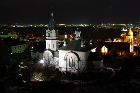 函館ハリストス正教会の冬。
