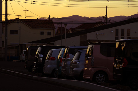 今日の夕暮れです。